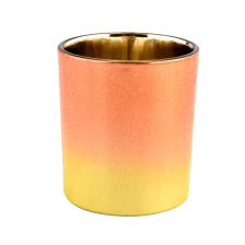 中国 10盎司电镀玻璃蜡烛容器渐变色装饰 制造商