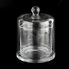 Cina Vaso di candela in vetro da 10 once con base e cupola di vetro produttore