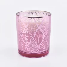 China 10oz glass candle jars with silver laser printing pengilang