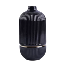 中国 10盎司釉面陶瓷香薰瓶黑色白色 制造商