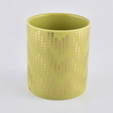 China 10oz gold ceramic candle jars wholesale manufacturer