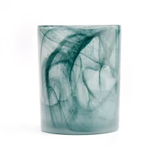 Chine Bocage de bougie en verre unique de 10 oz à la main avec décoration intérieure fabricant