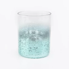 China 10oz light green mercury electroplating glass candle holder soy wax candle jar for home decor manufacturer