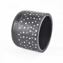 porcelana Tarro de vela de 10 oz de negro mate con punto blanco de concreto para hacer velas fabricante