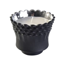 中国 10oz香味蜡烛容器玻璃罐羽毛冠状设计 制造商