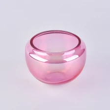 China 10oz shiney iridescent color glass candle bowl manufacturer