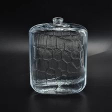 China 112ml crystal grid moire shape containers glass perfume bottle manufacturer