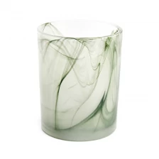 Китай 11oz glass candle jars green hand painting candle vessels wholesale производителя