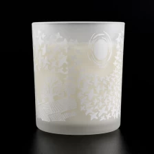 China 12 oz frosted glass candle holder with decal print manufacturer
