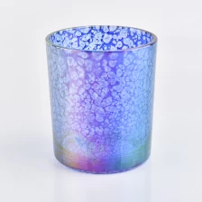China 12 oz glass candle holder with mica glaze unique appearance manufacturer