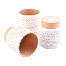China 12 onças de 13 onças fosco de vela de vela de cerâmica Projeto de padrão de ranhura fabricante