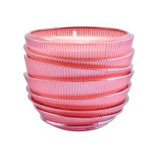 China 12oz 13oz pleated glass candle vessels OEM colors manufacturer