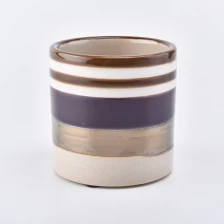 China 12oz ceramic candle jar with gold plated pengilang