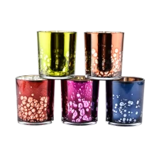China 12oz colored glass candle holders wholesale spot pattern manufacturer