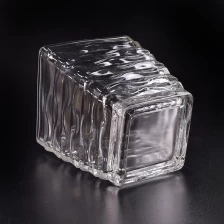 porcelana Sostenedor de vela de la forma trapezoidal de cristal de 12oz fabricante