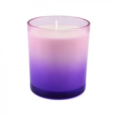 China 12oz ombre purple pink glass candle holders manufacturer