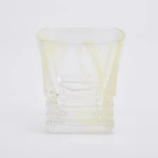 China 130ml Smoke Yellow Glass Holder for Soy Wax Glass Candle Jar Wholesales manufacturer