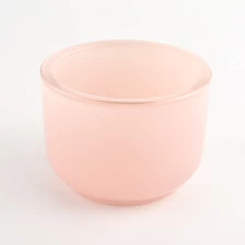 China 13oz 14oz thick wall pink glass candle vessels supplier manufacturer