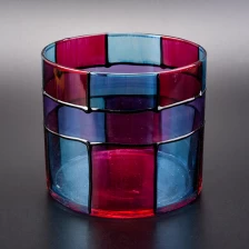 porcelana Cilindro de cristal pintado a mano de 13 oz tarros de vela fabricante
