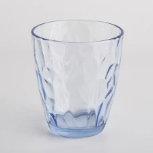 porcelana Tenedor de vela de vidrio de cristal de cilindro azul claro 13 oz fabricante