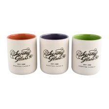 China 13oz matte ceramic candle jars customized pattern manufacturer