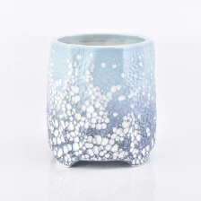 porcelana Candelabro de cerámica White Wave de 14 oz para hacer velas fabricante