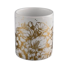 porcelana Velas de cerámica de 14 oz con cuadro dorado fabricante