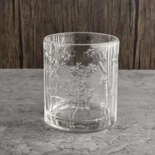 الصين 14oz clear glass cylinder jar with antler design wholesale الصانع
