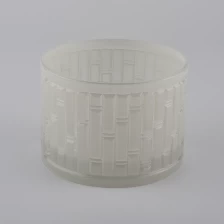 China 14oz embossed glass candle holder manufacturer