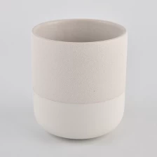 中国 14oz磨砂和光泽的白色玻璃陶瓷蜡烛罐 制造商