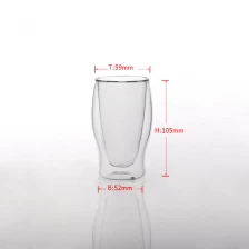 porcelana 150ml 250ml 350ml 450ml borosilicato de doble pared del vaso para beber fabricante