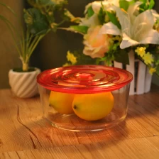 China 1650ml glass container with red lid manufacturer