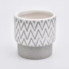 porcelana Candelabros de cerámica de lujo de 16 onzas con patrón de ondulación de agua para la decoración del hogar fabricante