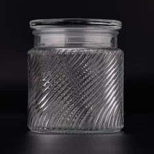China 18oz luxury clear luxury glass candle jars with lids for home decor manufacturer