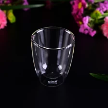porcelana 195ml taza de café de doble pared de vidrio para la venta al por mayor fabricante