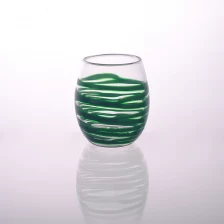 China 2015 Swirl Green Color glass candle holder manufacturer