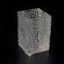 porcelana 2018 populares candelabros cuadrados de vidrio repujado fabricante
