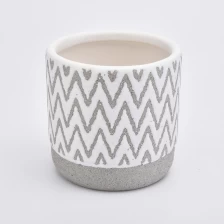 China 20oz ceramic candle vessel popular ceramic jar with customized pattern wholesale manufacturer