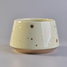 China Castiçais cerâmicos de cerâmica de cerâmica de 23 oz com folha de ouro fabricante