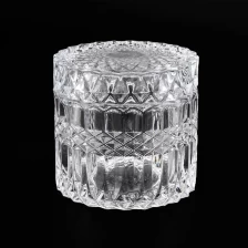 China 250ML Elegant Crystal Glass Candle Jar with Lid for Decor manufacturer