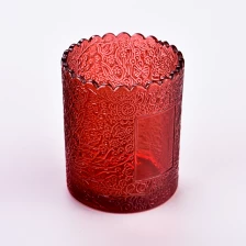 中国 ホームデコ用の255ml赤色ガラスキャンドルホルダー メーカー