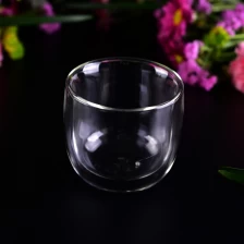porcelana 270ml pequeña taza doble del vidrio del té de la pared fabricante