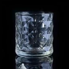 China 275ml transparente de vidro de diamante vela jar atacado fabricante