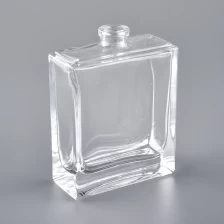 China 2oz square clear glass perfume bottle with crimp top manufacturer