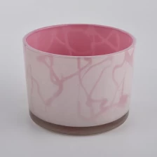 porcelana 3 mechas de 12 oz tarros de vela de vidrio rosa fabricante