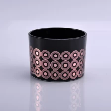 porcelana 3 wick black glass candle holders fabricante