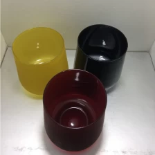 China Wholesale tumbler red colored glass candle cups holder manufacturer