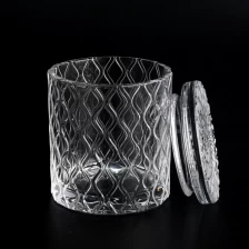 Китай 300ml clear customized glass candle jars with glass lids wholesale производителя