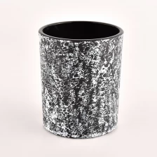 中国 300ml frosty glass candle holder black candle jars for home decor メーカー