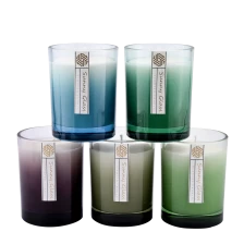 China 300ml glass candle holders gradient color decoration manufacturer